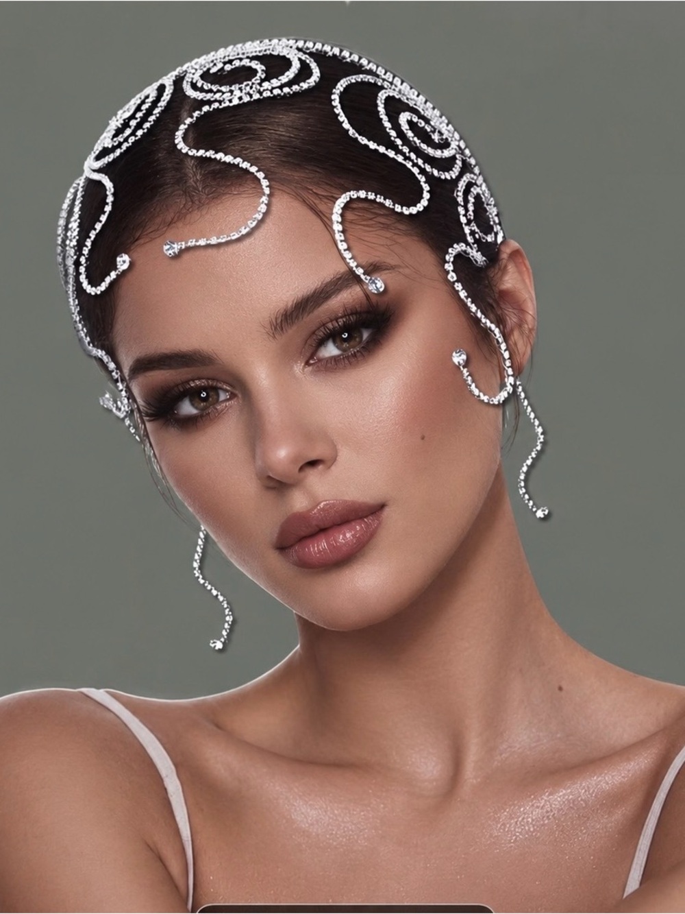 Silver Rhinestone Hair Comb Headpiece - Picture 5 of 5